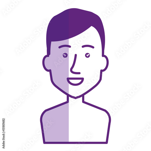 young man shirtless avatar character vector illustration design