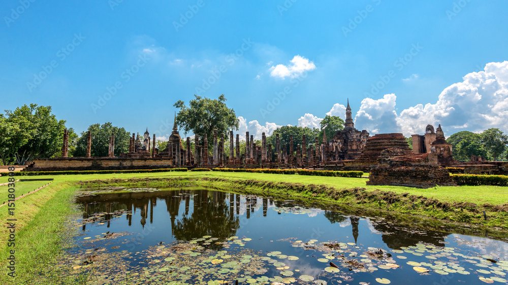 Fototapeta premium Sukhothai Historical park has declared World Heritage Site Thailand.
