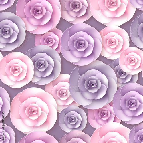Vector roses flowers seamless pattern