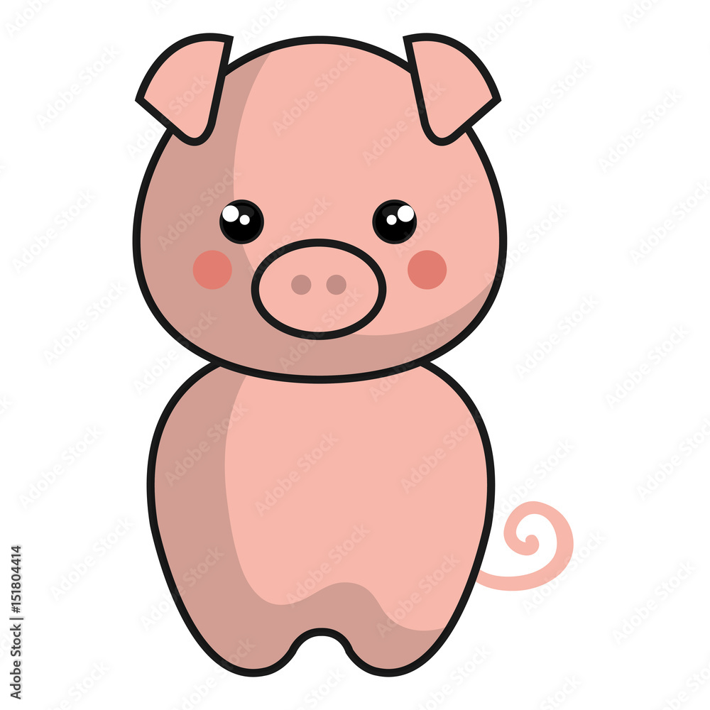 cute and tender piggy kawaii style vector illustration design cute and tender piggy kawaii style vector illustration design