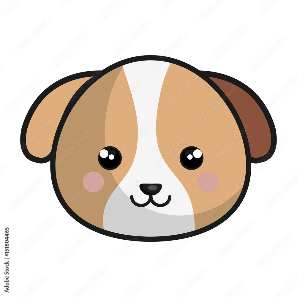 Fototapeta premium cute and tender dog kawaii style vector illustration design