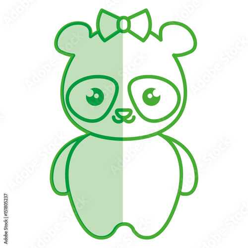 Fototapeta Naklejka Na Ścianę i Meble -  cute and tender female bear panda kawaii style vector illustration design