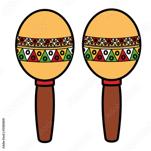 mexican maracas isolated icon vector illustration design