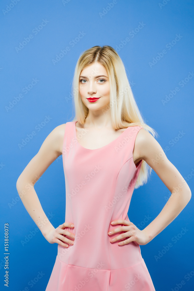 Cute girl top in pink dress