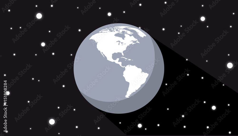 Sphere Erde im Weltall Flat Design Vektor Grafik Illustration