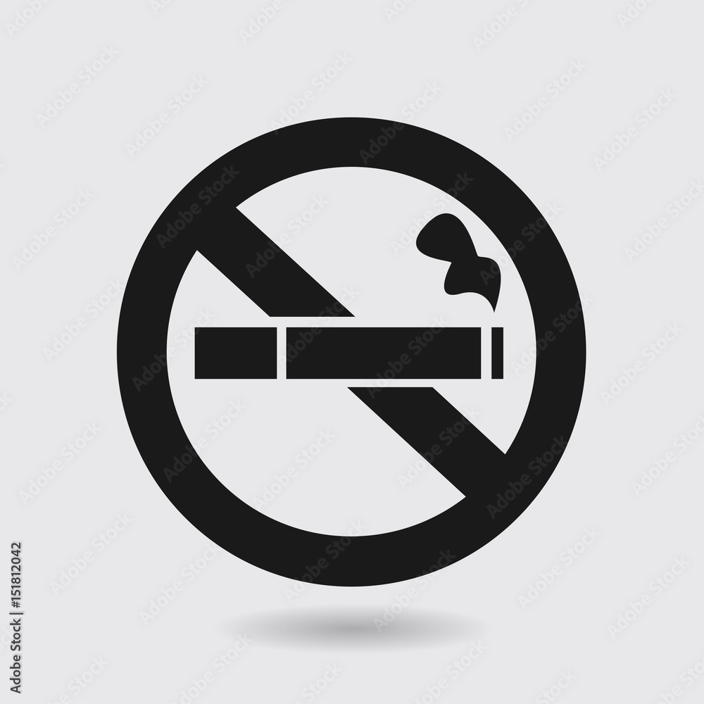 No smoke icon. Stop smoking symbol. Vector illustration. Filter-tipped cigarette. Icon for public places. No smoke icon. Stop smoking symbol. Vector illustration. Filter-tipped cigarette. Icon for public places.