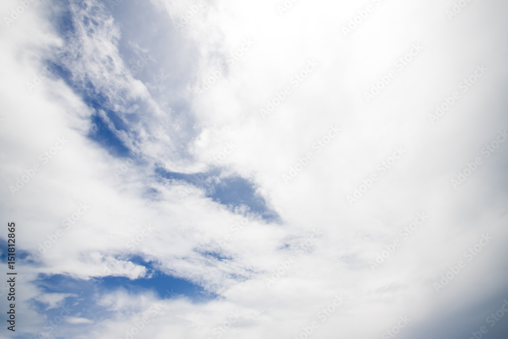 Obraz premium white cloud on blue sky.