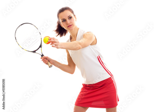 Woman with tennis racquet and ball © Dmitry Bairachnyi