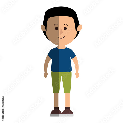 happy little boy character vector illustration design