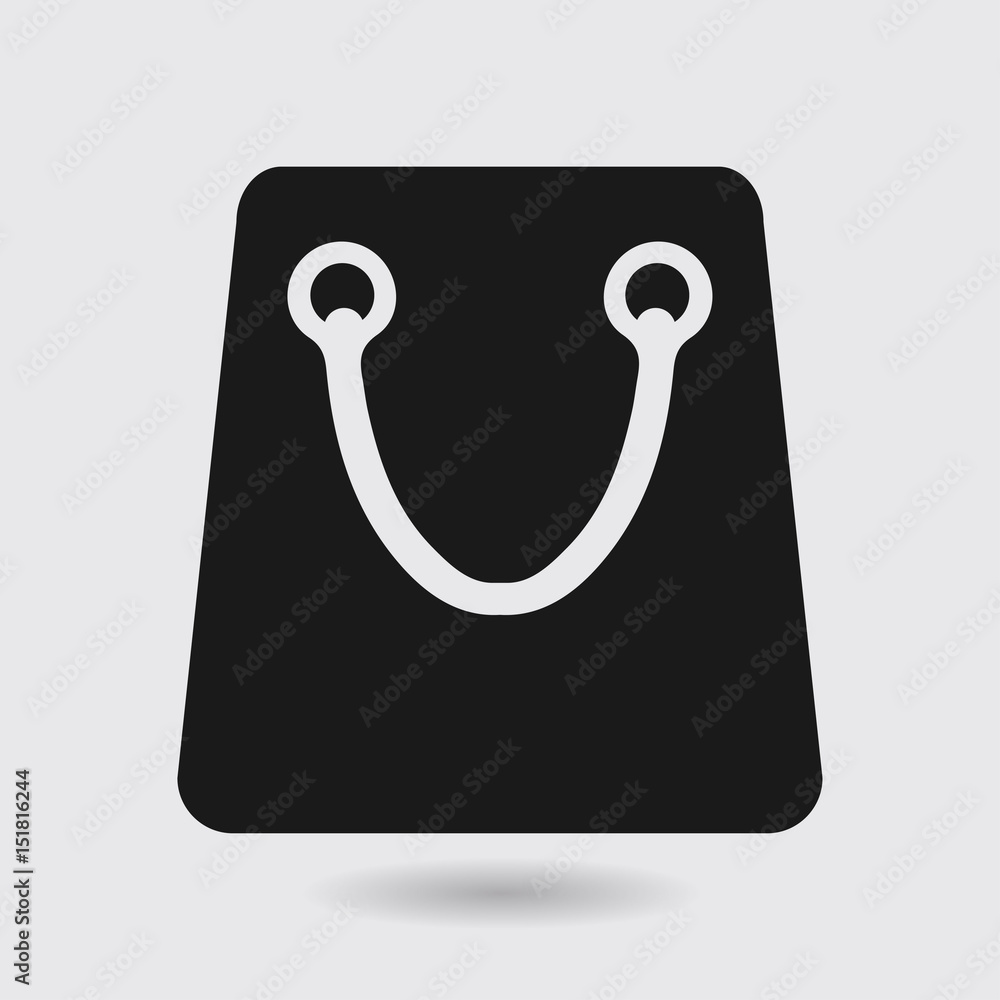 Shopping bag icon. Boutique shopping symbol. Flat design. Shopping bag icon. Boutique shopping symbol. Flat design.