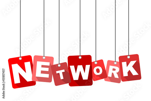 Red vector flat design background network. It is well adapted for web design.