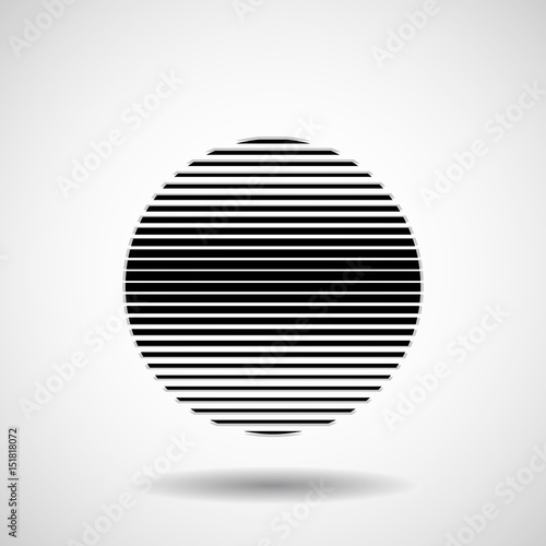 Abstract ball of stripes. Lines in circular form. Vector design element