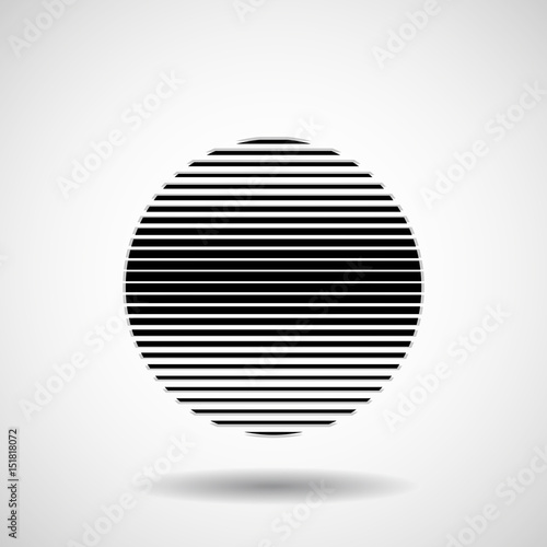 Abstract ball of stripes. Lines in circular form. Vector design element