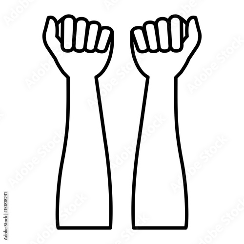 hands human raised icon vector illustration design