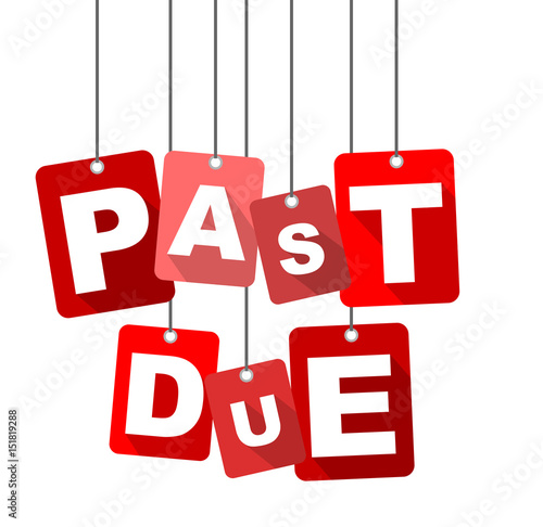 Red vector flat design background past due. It is well adapted for web design.