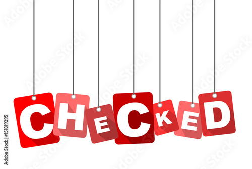 Red vector flat design background checked. It is well adapted for web design.