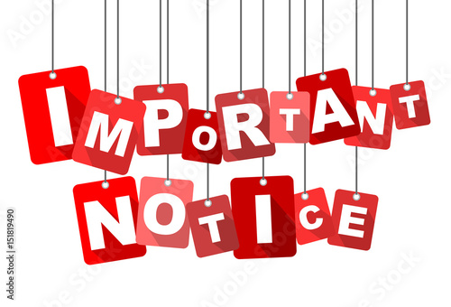 Red vector flat design background important notice. It is well adapted for web design.