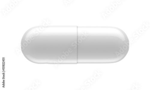 pills capsules isolated on white background, 3D rendering photo