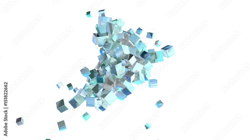 Flying metal cubes effect animation.
Flying metal cubes effect animation.