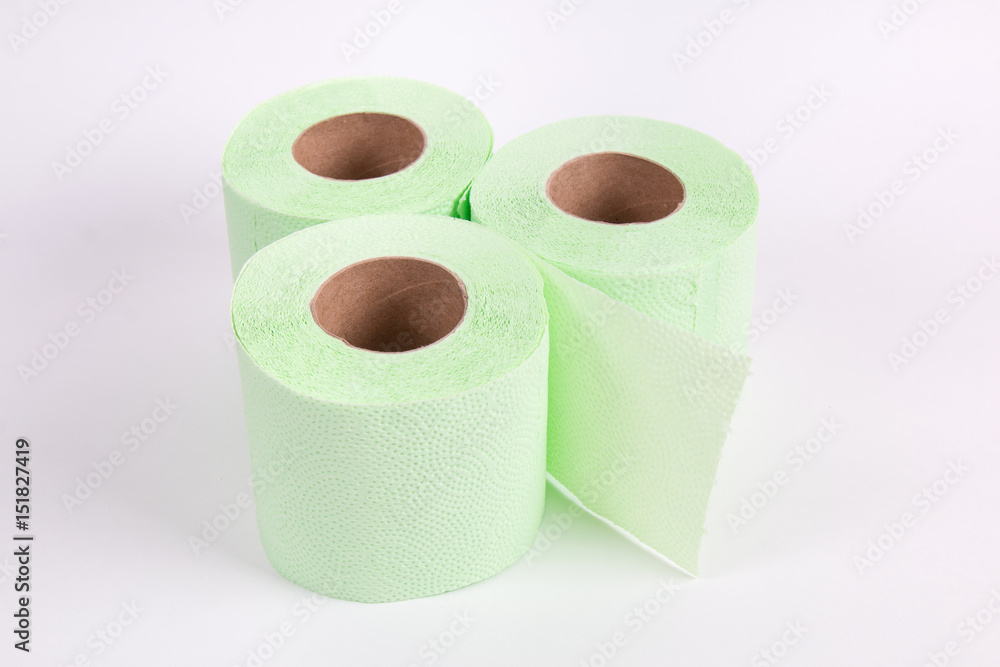 Roll of toilet paper on white background Roll of toilet paper on white background
