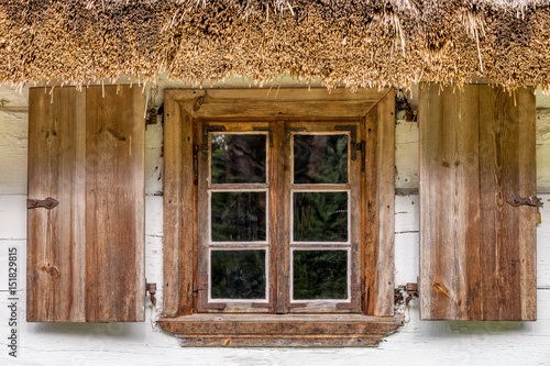 The old window of old wooden house
