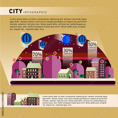 Set of buildings in flat design