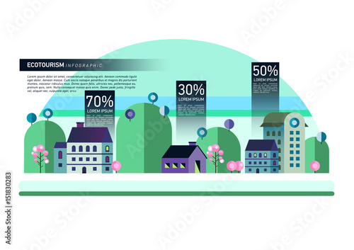 Set of buildings in flat design