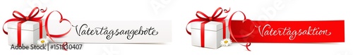 Banner Set mit Geschenk und Herz Schleife - Vatertagsangebote / Vatertagsaktion
