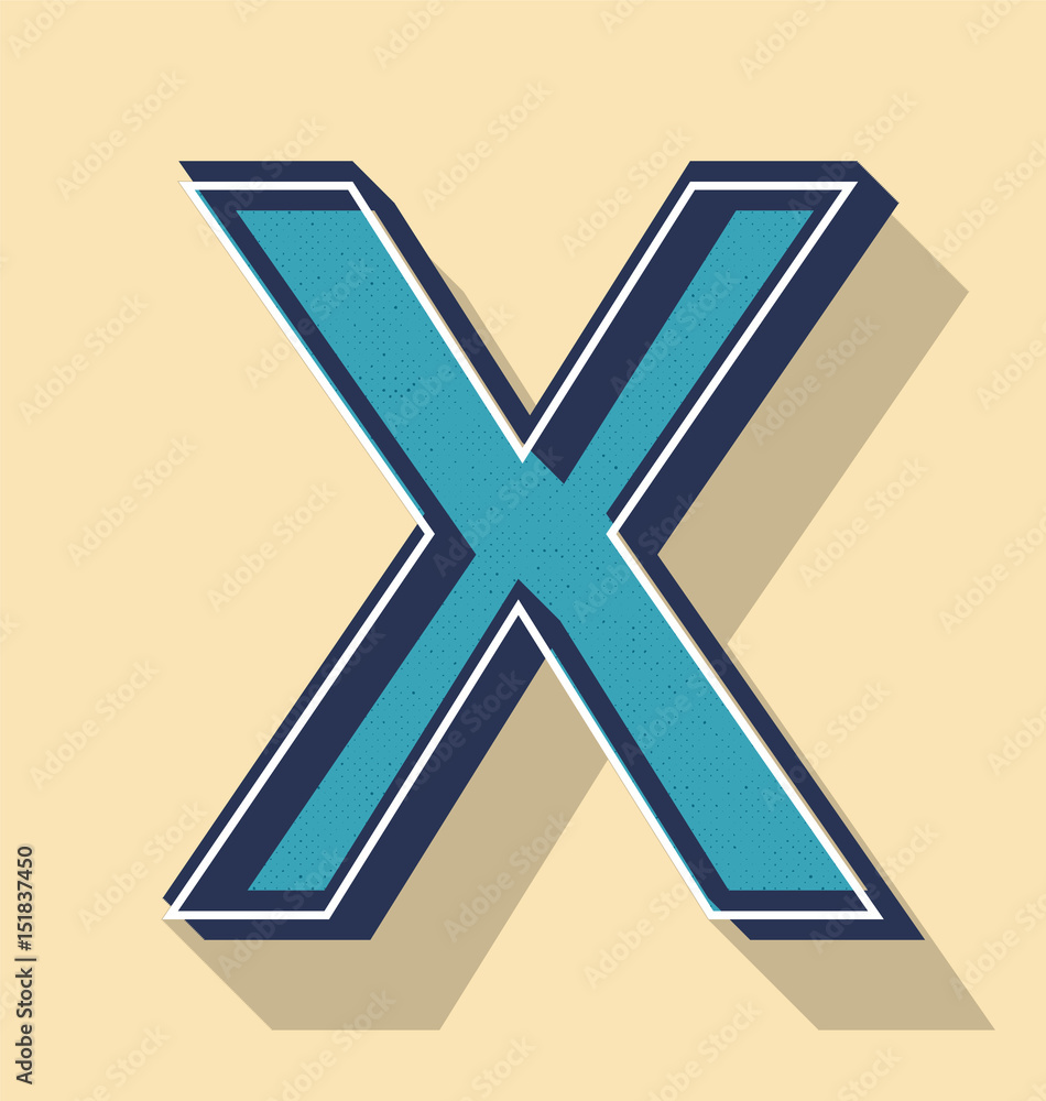 Letter X Retro Vector Text Style, Fonts Concept Letter X Retro Vector Text Style, Fonts Concept