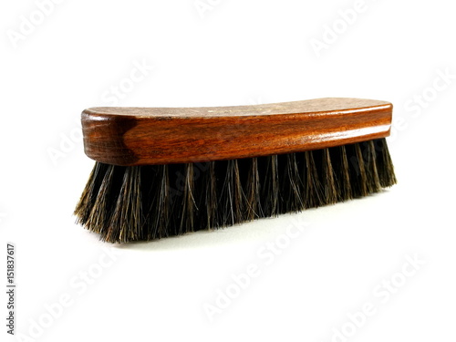 Brown horsehair brush for cleaning