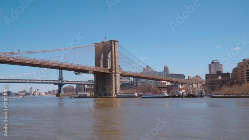 Amazing Brooklyn Bridge in New York - view from Manhattan