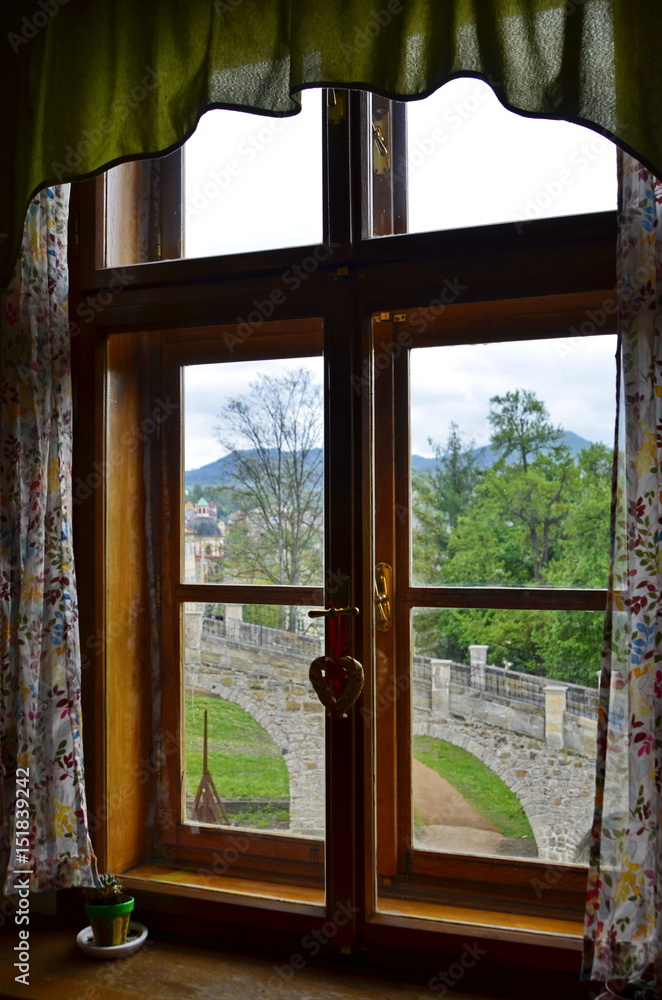 Fototapeta premium the view from castle window