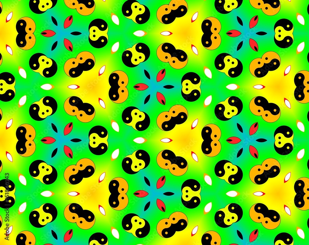 Abstract yin yang faces pattern illustration Abstract yin yang faces pattern illustration
