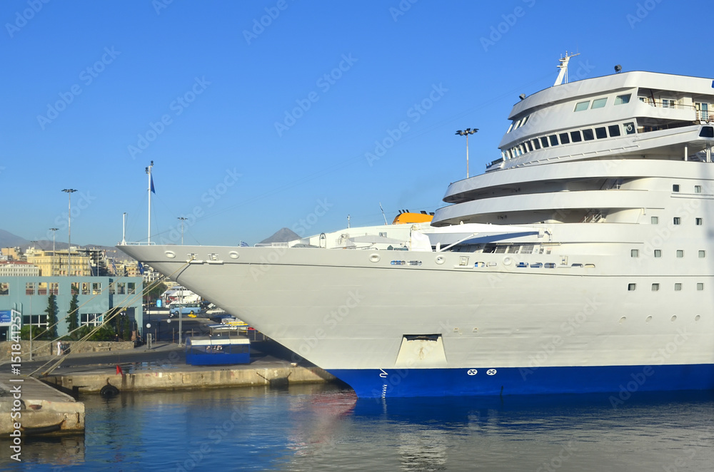 Cruise liner in a port. Greece, Heraklion