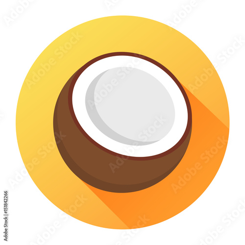 Kokosnuss Icon Flat Design Vektor Grafik Illustration
