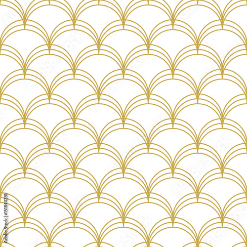 Art deco linear scallops. Seamless vector pattern