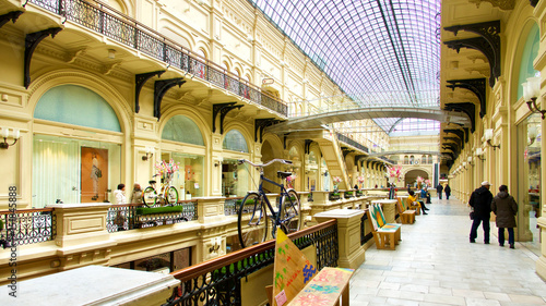 Photography Interior of luxury shopping centre on Red Square in Moscow.