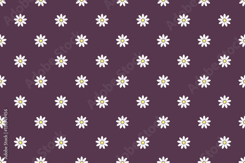 Cute floral seamless pattern. Small-scale white daisies on a green background. The idea for printing on fabric, linen, scrapbooking, gift wrap, wallpaper, surface, covers. Vector illustration.