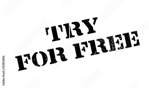 Try For Free rubber stamp. Grunge design with dust scratches. Effects can be easily removed for a clean, crisp look. Color is easily changed.