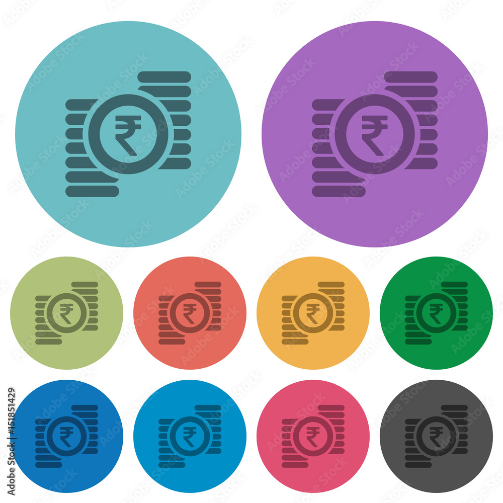Indian Rupee coins color darker flat icons Indian Rupee coins color darker flat icons