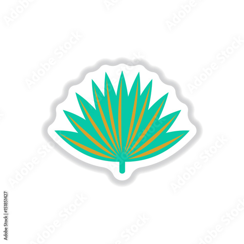 Label with leaf shadow vector icon design collection tree leaf