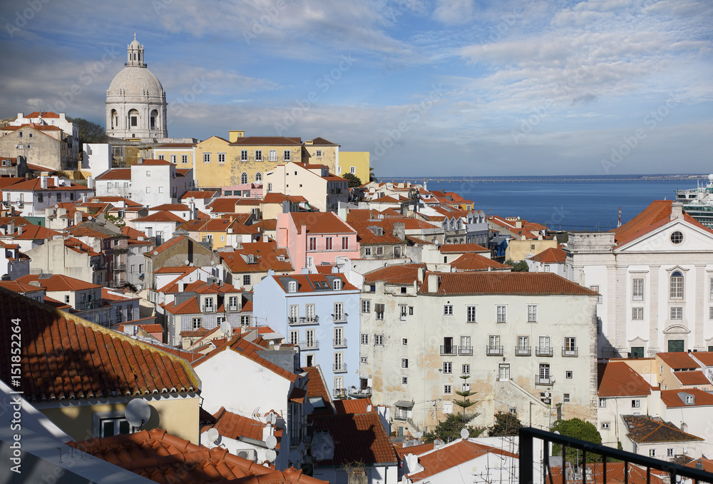 The roofs of Alfama district in Lisbon