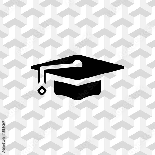 Graduation cap icon stock vector illustration flat design