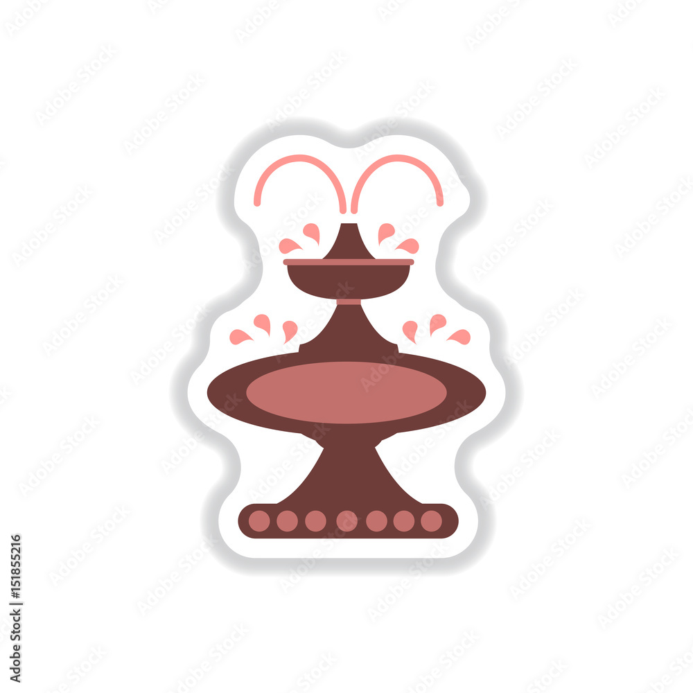 Label icon on design sticker collection fountain Label icon on design sticker collection fountain