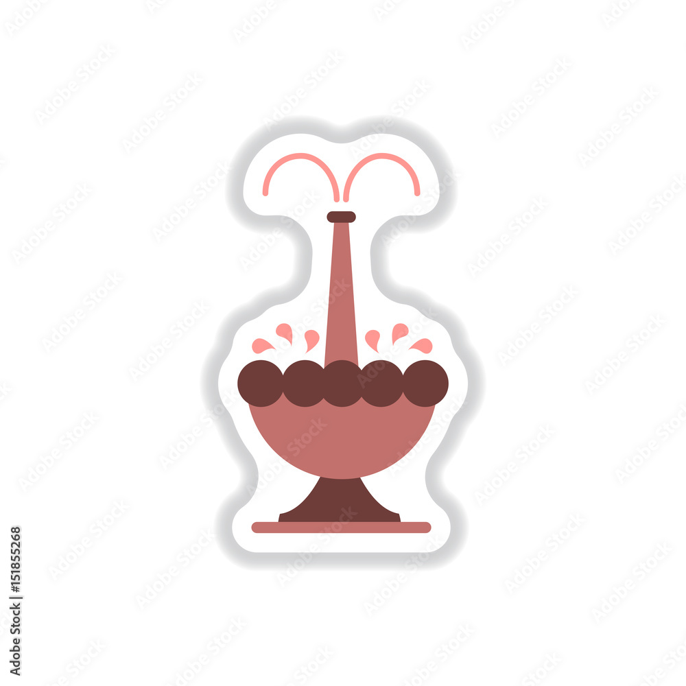 Label icon on design sticker collection fountain