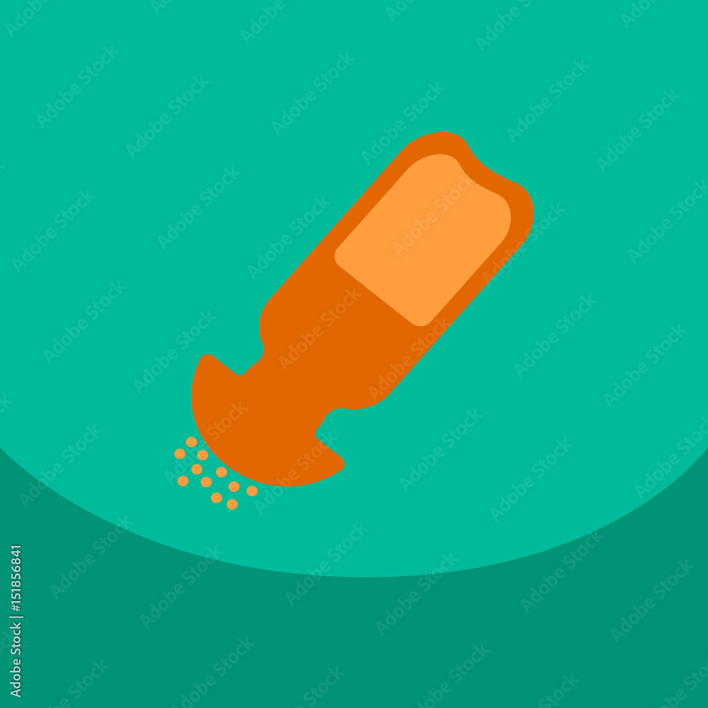 Salt shaker icon in flat style isolated on color background Baking and cooking ingredient Food seasoning Kitchen utensils salt shaker Vector illustration Salt shaker icon in flat style isolated on color background Baking and cooking ingredient Food seasoning Kitchen utensils salt shaker Vector illustration
