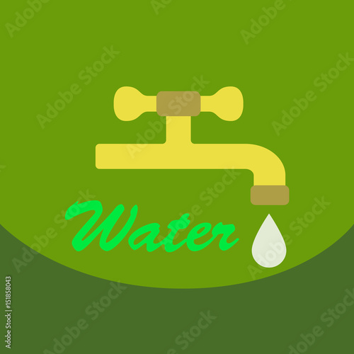 Dripping tap with drop line icon for web, mobile and infographics
