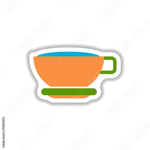 Label Frames and badges vector icon design collection coffee emblem cup of hot coffee