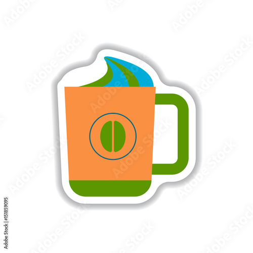Label Frames and badges vector icon design collection coffee emblem cup of hot coffee