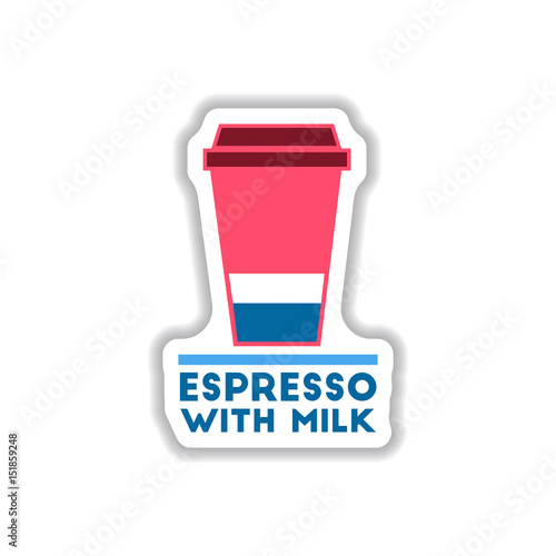 Label Frames and badges vector icons coffee emblem espresso with milk